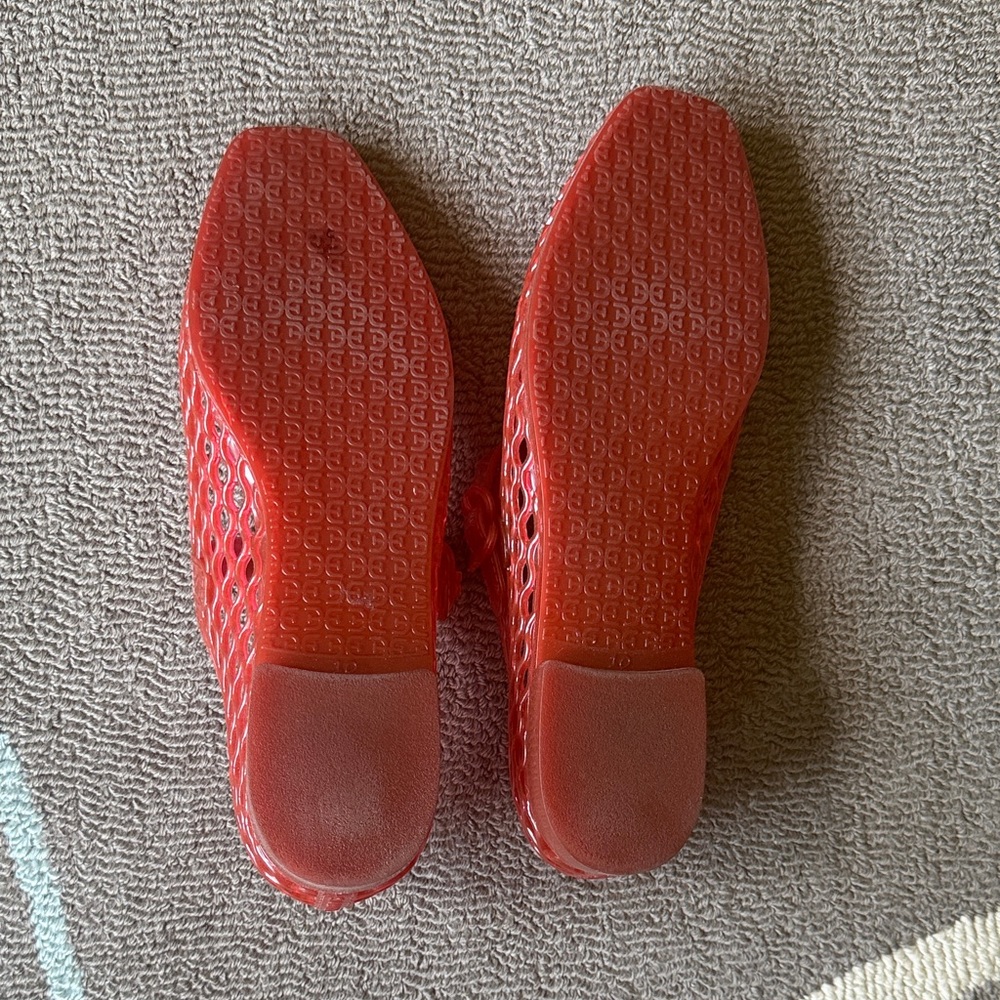 Sam Edelman Red Jelly Mary Jane Flats with Lattice Detail - Picture 6 of 7